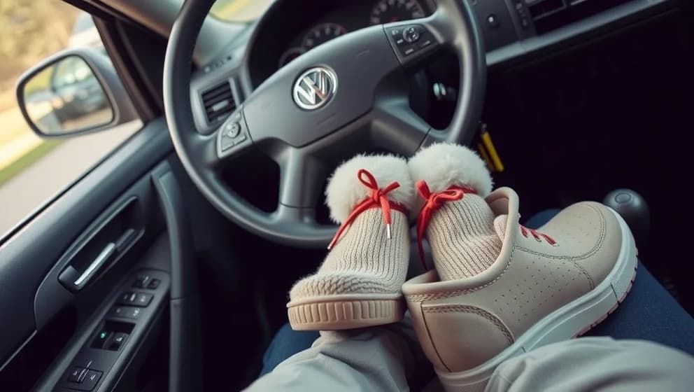 Får man köra bil med tofflor